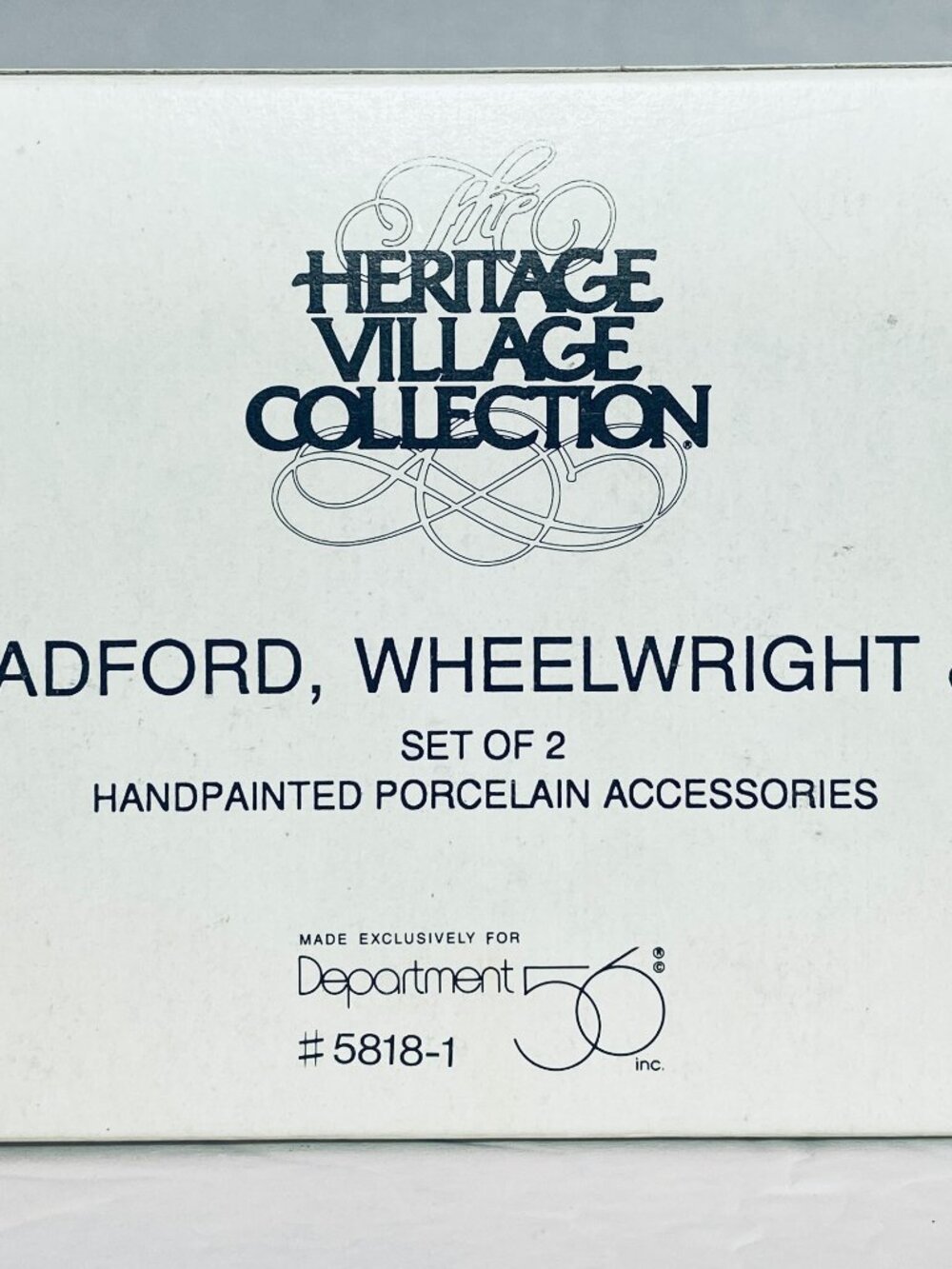 VNTG Dept 56 C. Bradford Wheelwright & Son 58181 (S/2) Dickens (HVC) Ret., W/Box